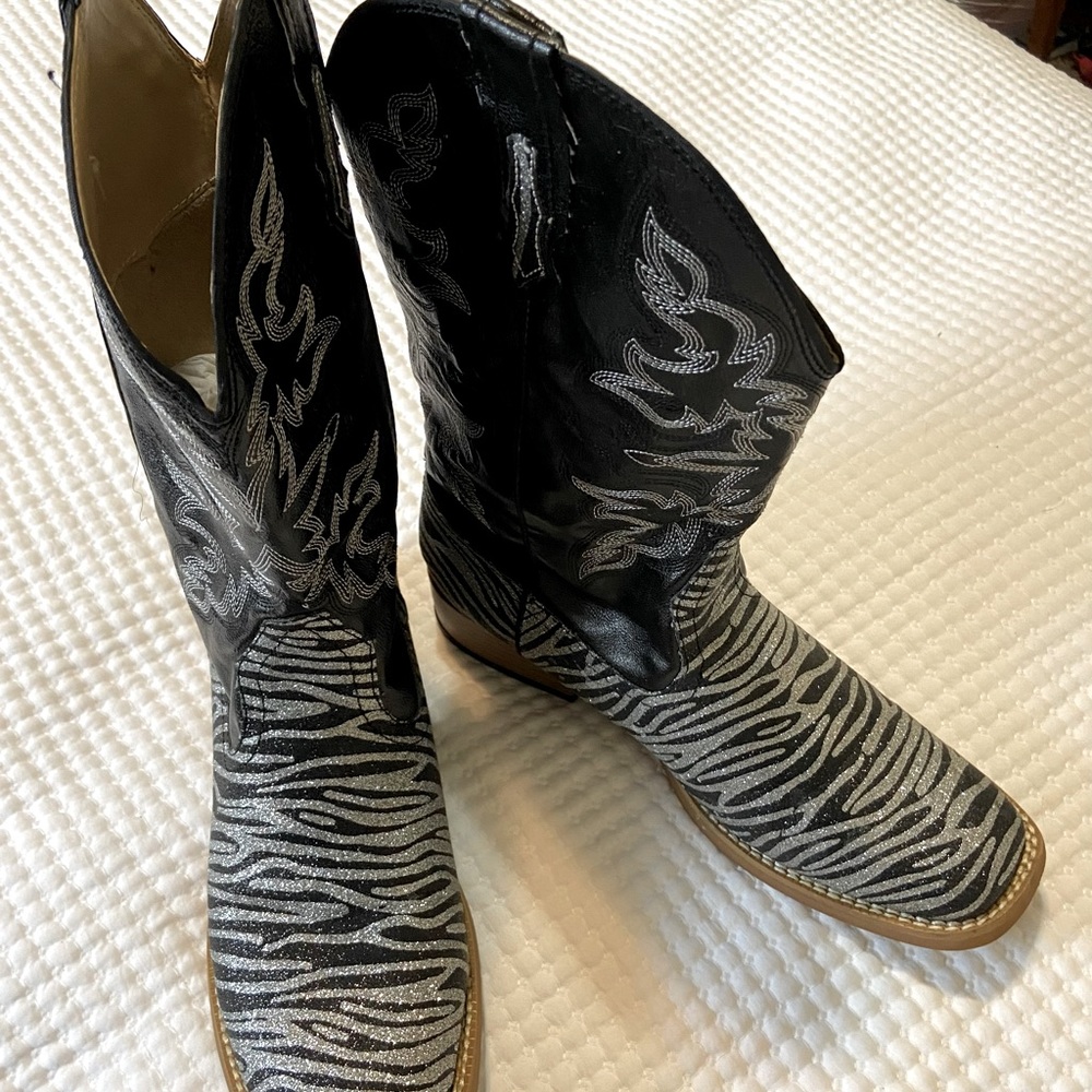 Roper Boots Zebra Print 9.5